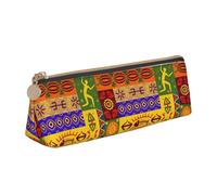 Bkdogkt Trousse à crayons triangulaire simple avec motifs nationaux africains pour stylos, maquillage, fournitures artistiques, essentiels quotidiens, Blanc, One Size
