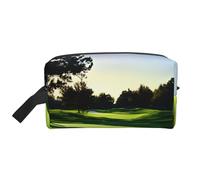 Bkdogkt Trousse de maquillage de voyage portable pour homme et femme avec impression parcours de golf, blanc, One Size