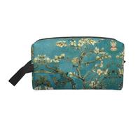 Bkdogkt Trousse de maquillage de voyage portable pour homme et femme avec imprimé fleurs d'amandier, blanc, One Size