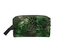Bkdogkt Trousse de maquillage de voyage portable pour homme et femme - Imprimé serpent vert, blanc, One Size