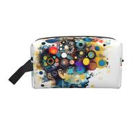 Bkdogkt Trousse de maquillage portable de voyage pour homme et femme avec motif cerveau, blanc, One Size