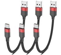 Bkduice Lot de 3 câbles USB vers USB C, courts, tressés, 20 cm, câble de données USB C, câble de charge rapide 3 A, pour iPhone 16 15 Pro Max, Samsung S25, S24, Huawei, Xiaomi, Pixel