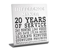 Bke55 Plaque décorative pour 20e anniversaire de travail pour femme, homme, remerciement, 20 ans de travail, pour employé, lui, elle, Happy 20th Work Anniversary
