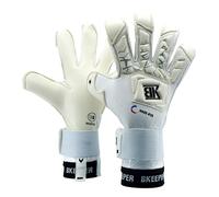BKeeper Gants de Gardien NAOS #25 Blanc, Coupe Hybride, pour Adultes, Mousse Contact - Taille 8