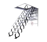 BKEKM Échelle de Grenier télescopique électrique escamotable avec rampes, Fixation au Plafond, en Acier au Carbone, Pliable, for la Maison(70x120cm)