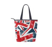 BKEOY Grand sac à main à bandoulière créatif rétro Union Jack Drapeau Sac fourre-tout à fermeture Éclair