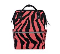 BKEOY Sac à dos à langer rose texture tigre sac à langer multifonction sac à dos de voyage pour maman, papa unisexe, rose