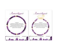 BKEPDY 2 PièCe Braceiet de perles de Cristal Farfume Chakra Braceiet En Pierre Natureile Fait à la Main Mode Femmes Accessoires pour Mains Cadeau Approprié Les Amis（Violet）
