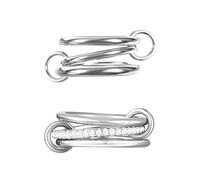 BKEPDY 2 Pièces Bague Femme Plaquée Or 18K Empilables Ensemble Tendance Hypoallergénique Incrusté Zirconium Bijoux Cadeau pour d'Anniversaire Fille(Argent 10)