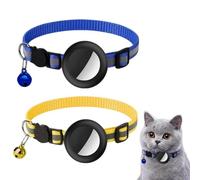 BKEPDY 2 Pièces Collier Chat en Nylon Confortable Réglable Réfléchissant avec Clochettes et Fermoir de Sécurité Anti Étranglement Chatons Convient à La Plupart des Chats