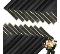 BKEPDY 20 Feuilles Papier Emballage Floral Noir Élégant Bordure Dorée Papier Cadeau Premium Bouquet Fleurs Dimensions 58×58cm