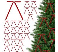 BKEPDY 24 Pièces Nœuds de Noël Ruban Décoration Sapin de Noël Arcs de Noël Décorations Festives Ruban pour Arbre et Couronne de Noël Idéal pour Décoration Noël (Rouge)