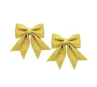 BKEPDY 2PCS Noeud de Ruban de Noël 12x15cm Arcs de Noël Ruban Noeuds à Paillettes de Noël Décoration pour Sapin de Noël Emballage Cadeau Guirlande Mariage (Or)