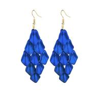 BKEPDY Boucles D'oreilles Cascade Pétales Multicouches Pendantes Bijoux Élégants Femmes Accessoires Brillants Longues