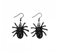 BKEPDY Boucles d'Oreilles Pendantes En Forme d'Araignée Exagérée Accessoires d'Halloween Gothique Araignée Cristal Strass Clous Pour Femmes Et Adolescentes (Noir)