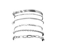 BKEPDY Bracelet Chaîne Argent Multicouche Réglable Bracelets Femme Acier Inoxydable Maille Serpent Torsadé Manchette Bijoux