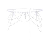 BKEPDY Ceinture Chaîne Argent Or Pour Femmes Comme Ceinture Taille Mode Avec Perles Soleil Lune Étoiles Design Métal Revêtu Sans Rouille Tendance Pour Plus Size (Or)