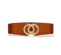 BKEPDY Ceinture Élastique Femme Boucle Double Anneaux Tressés Accessoire Taille Haute Ajustable Élégant Classique