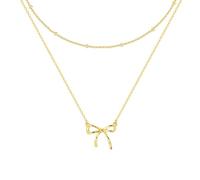 BKEPDY Collier Femme Collier Couches Colliers à Pendentif Plaqué Or 14K Réglable Ensemble de Colliers Ras Chaîne Délicate Bijoux Tendance Empilés pour Femmes (Stil C)