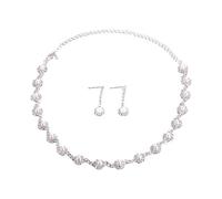 BKEPDY Ensemble Bijoux Perles Élégant Collier Boucles D'oreilles Femme Parure Mariage Cérémonie Soirée