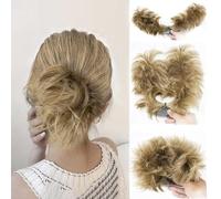 BKEPDY Extension Cheveux Clip Peigne Chignon Volume Messy Bun Queue Cheval Postiche Synthétique Naturel Coiffure Rapide