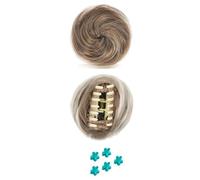 BKEPDY Extension Cheveux Naturel Chignon Postiche Femme Synthetiques Elastique Bijoux Cheveux Accessoire Coiffure Chouchou Bun Hair Piece Contient 5 Pinces à Cheveux(Brun clair)