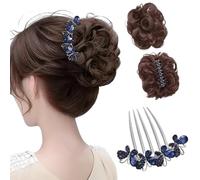 BKEPDY Extension Cheveux Naturel Postiche Chignon Volumineux avec Pince Chouchou Synthetique Bou lastique Accessoire Coiffure Extensions de Cheveux(Brun Profond)