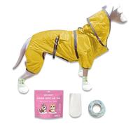 BKEPDY Imperméable Réfléchissant Combinaison Complète Manteau Pluie Chien Protection Capuche Bandes Sécurité Promenade Extérieur