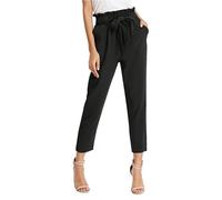 BKEPDY Pantalon Fluide Femme Été Taille Haute Paperbag avec Ceinture Pantalons Léger Palazzo Chic Pantacourt Ample Élastique pour Bureau Plage Voyage Vacances