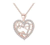 BKEPDY Pendentif Cœur Entrelacé Brillant Collier Chaîne Bijoux Femme Cristal Scintillant Élégant Romantique