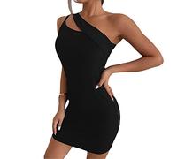 BKEPDY Robe d'été pour Femme Robes sans Manches Robe Moulante Courte épaules dénudées avec Ouverture Haut Jupe Serrée Robe Mini Chic et Elegante pour Soirée Cocktail Vacances
