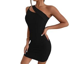 BKEPDY Robe d'été pour Femme Robes sans Manches Robe Moulante Courte épaules dénudées avec Ouverture Haut Jupe Serrée Robe Mini Chic et Elegante pour Soirée Cocktail Vacances