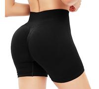 BKEPDY Short Femme Sport Ete Leggings Court Cycliste Taille Haute Running Fitness Push up Yoga Sportswear Coton Compression Respirant Antitranspiration Confortable Séchage Rapide
