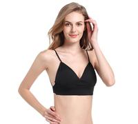 BKEPDY Soutien Gorge Femme Dos Nu Invisible Sexy Soutien Gorge sans Armature Femme en V Brassiere Bas du Dos Convertible en Soutien-Gorge Taille Basse pour Femmes (Noir S (32/70ABC))
