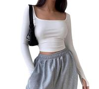 BKEPDY T-Shirt à Manches Longues Basiques Boutons Pull Casual Lâche Automne l'hiver Jumper Top Chemises Décontracté Ample(S)
