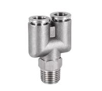 BKGWCSOR 10mm x 3/4" BSP Male Thread 304 Stainless Steel Y Type One Touch Air Pneumatic Quick Fitting