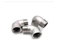 BKGWCSOR 1PC 1/8" 1/4" 3/8" 1/2" 3/4" 1" Thread Street Elbow 90 Degree Angled SS 304 Stainless Steel Pipe Fitting Connectors Female x Male(DN15)