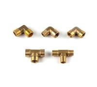 BKGWCSOR 1pc 1/8" 1/4" 3/8" 1/2" 3/4" Male/Female Thread L-type T-shaped Pneumatic/Plumbing Brass Pipe Fitting Water Oil Gas (L-MF,1/8")