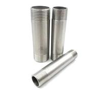BKGWCSOR 1pc Length 100/150/200/300mm 1/4" 3/8" 1/2" 3/4"-2” Male Thread Long Nipple 304 Stainless Steel Pipe Fitting Connector (200mm Length,3/4")