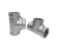 BKGWCSOR 1PC SS304 Stainless Steel Female Threaded 3 Way Tee T Pipe Fitting 1/2" BSP Threaded