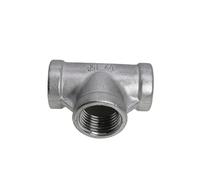 BKGWCSOR 1Pcs 1/2" 3/4" 1" 1-1/4" 1-1/2" 2" Female Thread Water Pipe Fitting 3 way Tee Equal Stainless Steel SS 304(1/2")