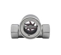 BKGWCSOR 1pcs 1/4" 3/8" 1/2" 3/4" 1" 1-1/2" 2" BSPT Female 304 Stainless Window Sight Glass Flow Indicator with Impeller Water Oil(1/2")