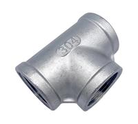 BKGWCSOR 2-1/2" bspt NPT Female Tee 3 Ways Splitter 201 304 316 Stainless Steel Pipe Fitting Connector Coupler(NPT SS304)