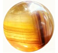 BKGWCSOR 50mm Yellow Citrine, Fluorite Sphere Polished Crystal, Quartz Ball Feng Shui Home Decoration Stone Jewelry Making Collector Gemstone,50mm