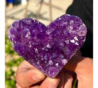 BKGWCSOR Amethyst geode Quartz Cluster Crystal Heart Carving Ornaments (Size : 4.5-5cm)