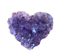 BKGWCSOR Amethyst Heart Cluster, Crystal Heart Worry Stone Heart Crystal Amethyst Cluster Geode Raw Stones for Home Decor, Spiritual,250~300g