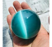 BKGWCSOR Blue Cats Eye Crystal Ball Divination Stone Photography Decoration Ornaments (Size : 6cm)