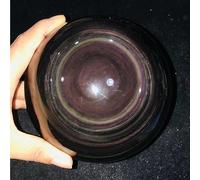 BKGWCSOR Cat's Eye Obsidian Quartz Crystal Ball Rock Gemstone 1pc Ornaments (Size : 80-90mm)