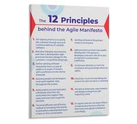 BKGWCSOR Core Agile Principles Educational Poster Team Management Visual Aid Wall Decor for Corporate Training Room(Framed,08x12inch(20x30cm))