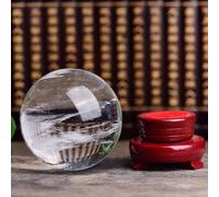 BKGWCSOR Crystal Ball, Crystal Sphere with Wood Stand Melting Crystal Quartz Ball for Healing/Divination/Chakra Balance/Yoga/Home/Office FengShui Decoration,11cm/4.3in